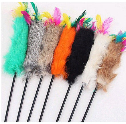 Multi-color Feather Teaser Wand Toy